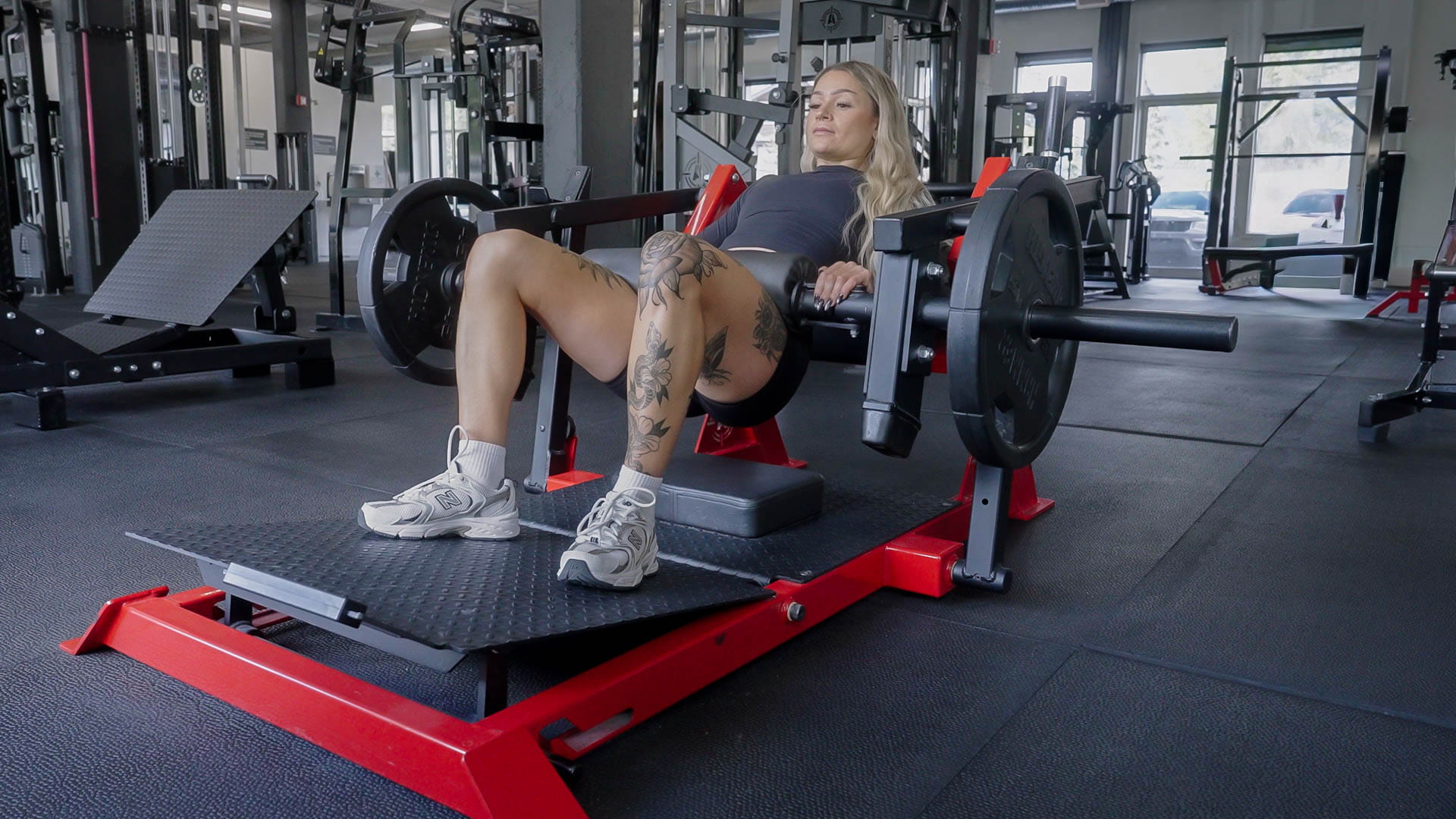 Plate-loaded hip thrust machine at Athletic Evolution