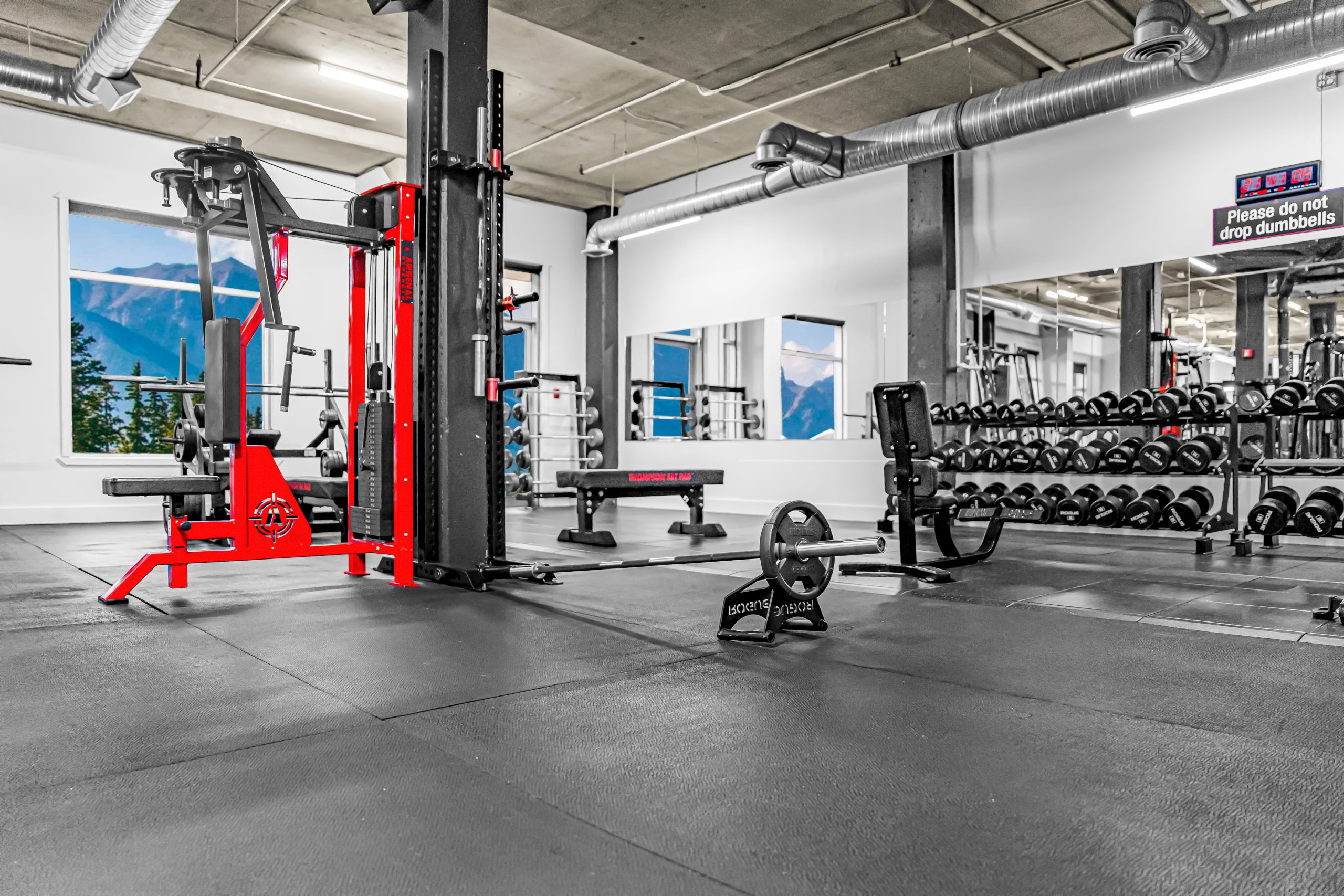 Landmine station for rows and rotational work at Athletic Evolution